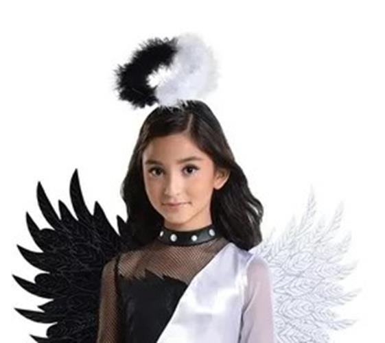 Twisted Angel Halo Headpiece - White/Black - Costume Accessory - One Size