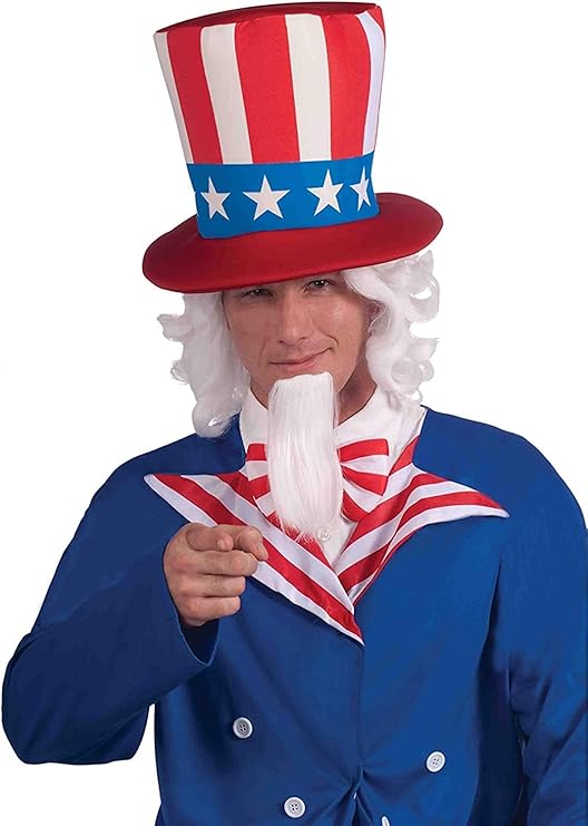 Uncle Sam Wig and Beard Set - Costume Accessory - One Size