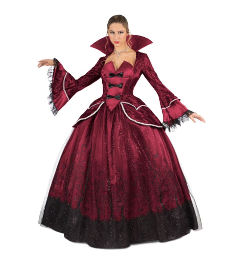 Romantic Vampire Queen - Burgundy/Black - Premium Costume - Women