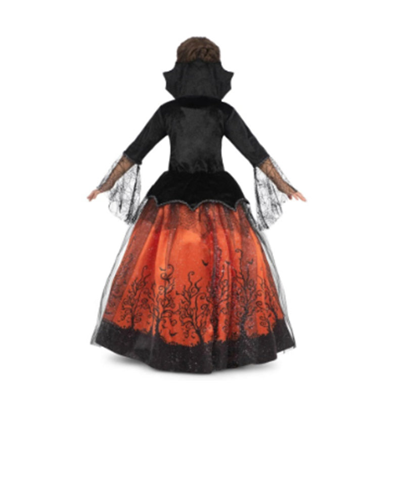 Vampire Queen - Orange/Black - Witch - Deluxe Costume - Girls - 2 Sizes