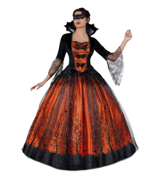 Vampire Queen - Orange/Black - Witch - Premium Costume - Women - 4 Sizes