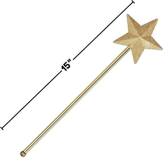 Molded Star Wand - Glitter - Fairy - Angel - Costume Accessory Prop - 2 Colors