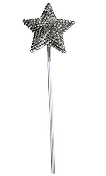 Silver Sequin Star Wand - Fairy - Angel - Costume Accessory Prop - One Size