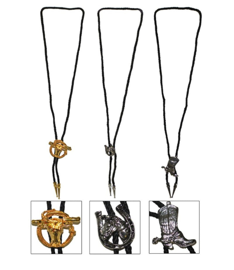 Bolo Western Tie Necklace - Costume Accessory - One Size - 3 Styles