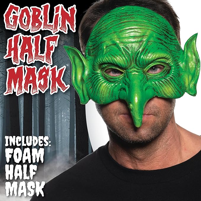 Witch Goblin Half Mask - Foam Latex - Costume Accessory - One Size