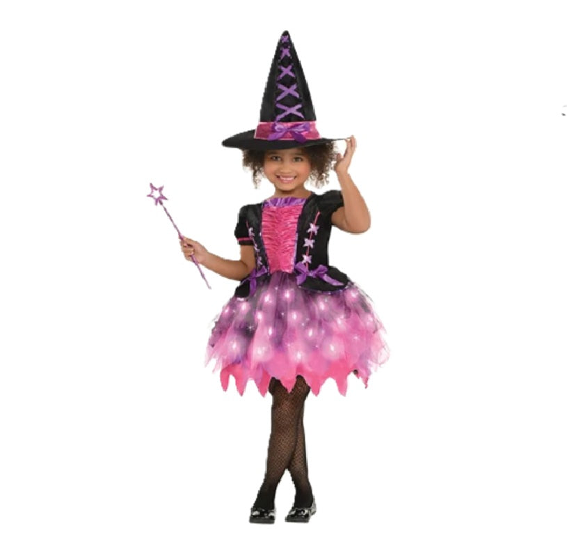 Light Up Sparkle Witch - Fairy - Princess - Costume - Child - 3 Sizes
