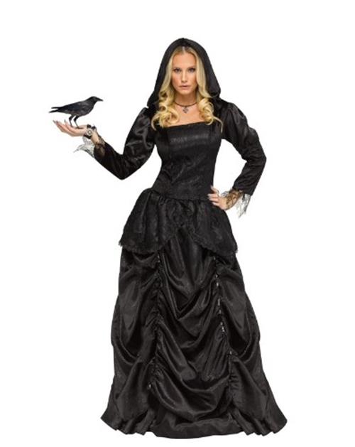 Vestido con capucha Wicked Queen - Negro - Bruja - Disfraz - Adulto - 2 Tallas