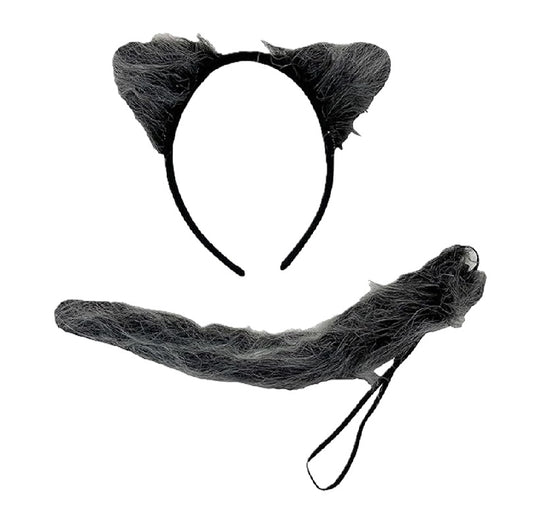 Gray Wolf Set - Ears & Tail - Costume Accessory - One Size