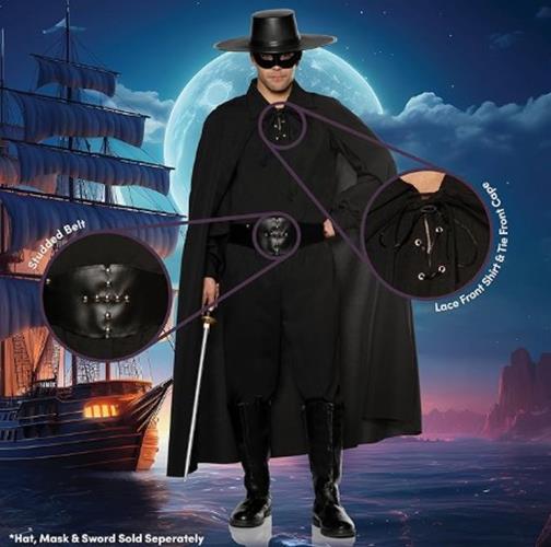 Zorro - Dread Pirate Roberts - Bandit - Costume - Men - 2 Sizes