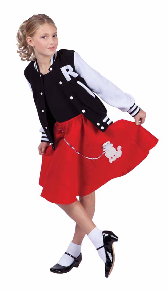 Poodle Skirt - 50's - Red -  Costume - Child - Medium 8-10