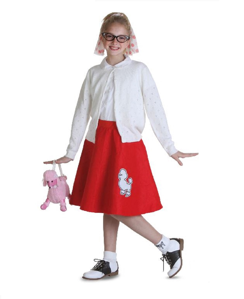 Poodle Skirt - 50's - Red -  Costume - Child - Medium 8-10