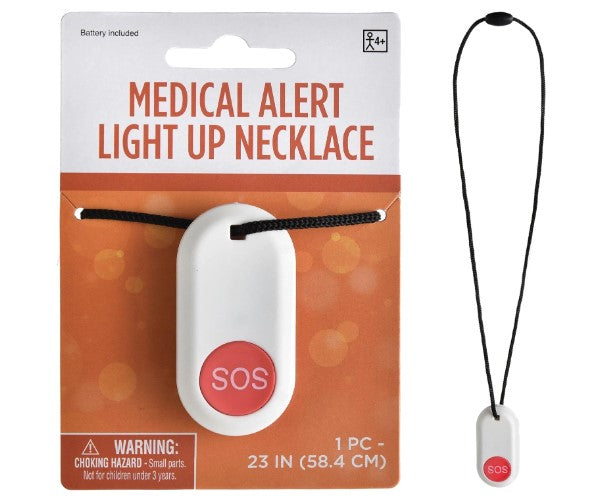 Medizinische Alarm-Halskette – leuchtet – 100 Tage – Schule – Kostümzubehör Requisite