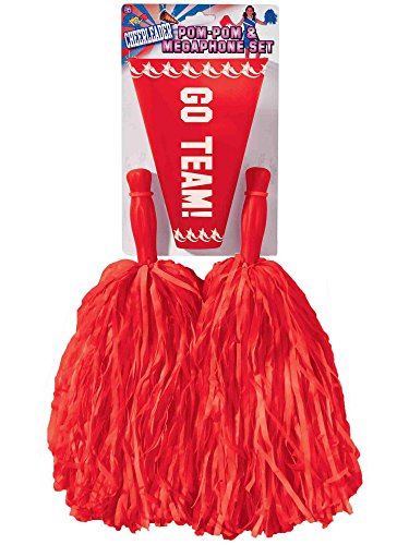 Pom Pom Megaphone Set - Cheer - Blue | Yellow | Red - Costume Accessories