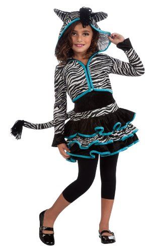 Zebra Hoodie Dress - Costume - Child - Medium 8-10