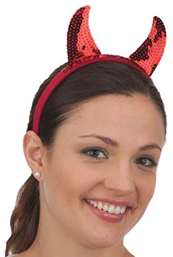 Devil Horns - Red Sequin - Demon - Costume Accessory - Adult Teen Child