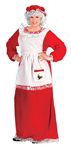 Mrs Santa Claus - Traditional Flannel - Red - Costume - Christmas - Adult - Plus