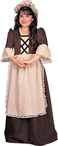 Colonial Girl - Costume - Brown - Child - 2 Sizes