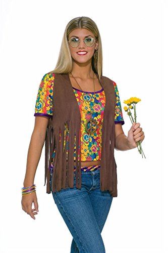 Hippie Vest - Brown - Polyester - Costume - Adult - Chest Size 42-46