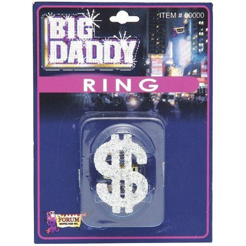 Big Daddy Dollar Ring - Gangster Zuhälter Mobster Disco - Kostüm Accessoire