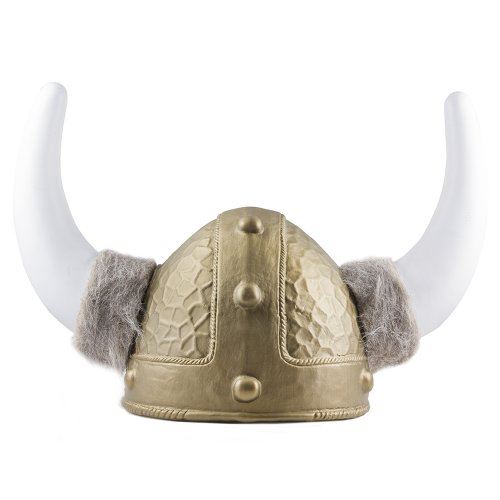 Casco vikingo - Dorado - Deluxe - Accesorio de cosplay para disfraces - Adolescente adulto