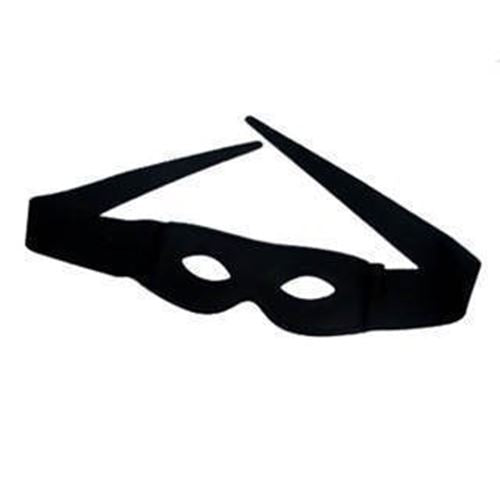 Black Fabric Eye Mask - Tie Sides - Zorro - Bandit - Costume Accessory - Adult