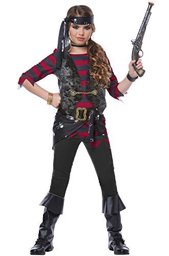 Renegade Pirate Girl - Black/Red - Costume - Child - 3 Sizes