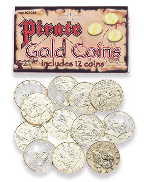 Pirate Gold Coins - Plastic - Buccaneer - Costume Accessory Prop