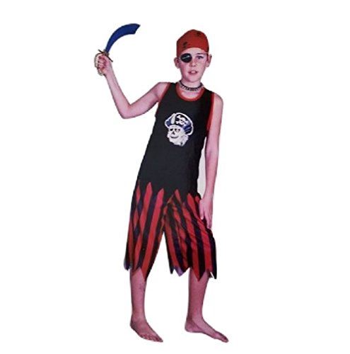 Pirate Willy - Black/Red - Costume - Child - 3 Sizes