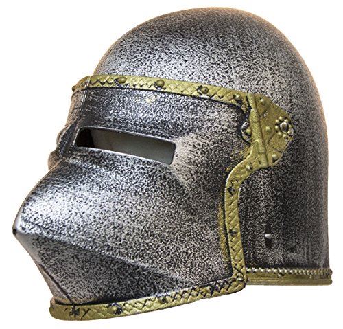 Casco de caballero medieval - Máscara abatible - Plástico - Accesorio de disfraz - Niño 