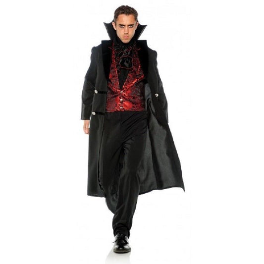 Gothic Vampire - Black/Red - Attached Vest - Costume - Adult - 2 Sizes