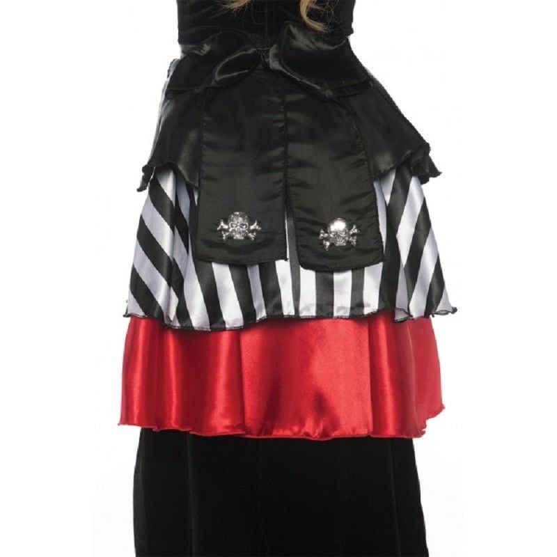 Pirate Bustle - Red/Black/White - Satin - Costume Accessory - Adult Teen