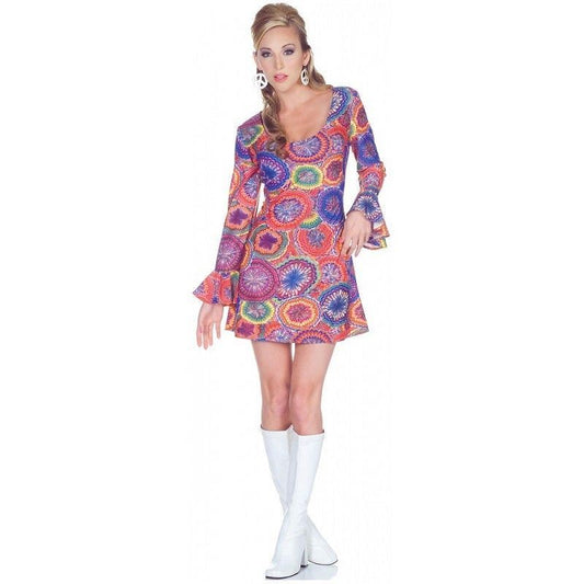 Psychedelisches Kleid – 70er-Jahre-GoGo-Disko – Kostüm – Erwachsene – 3 Größen