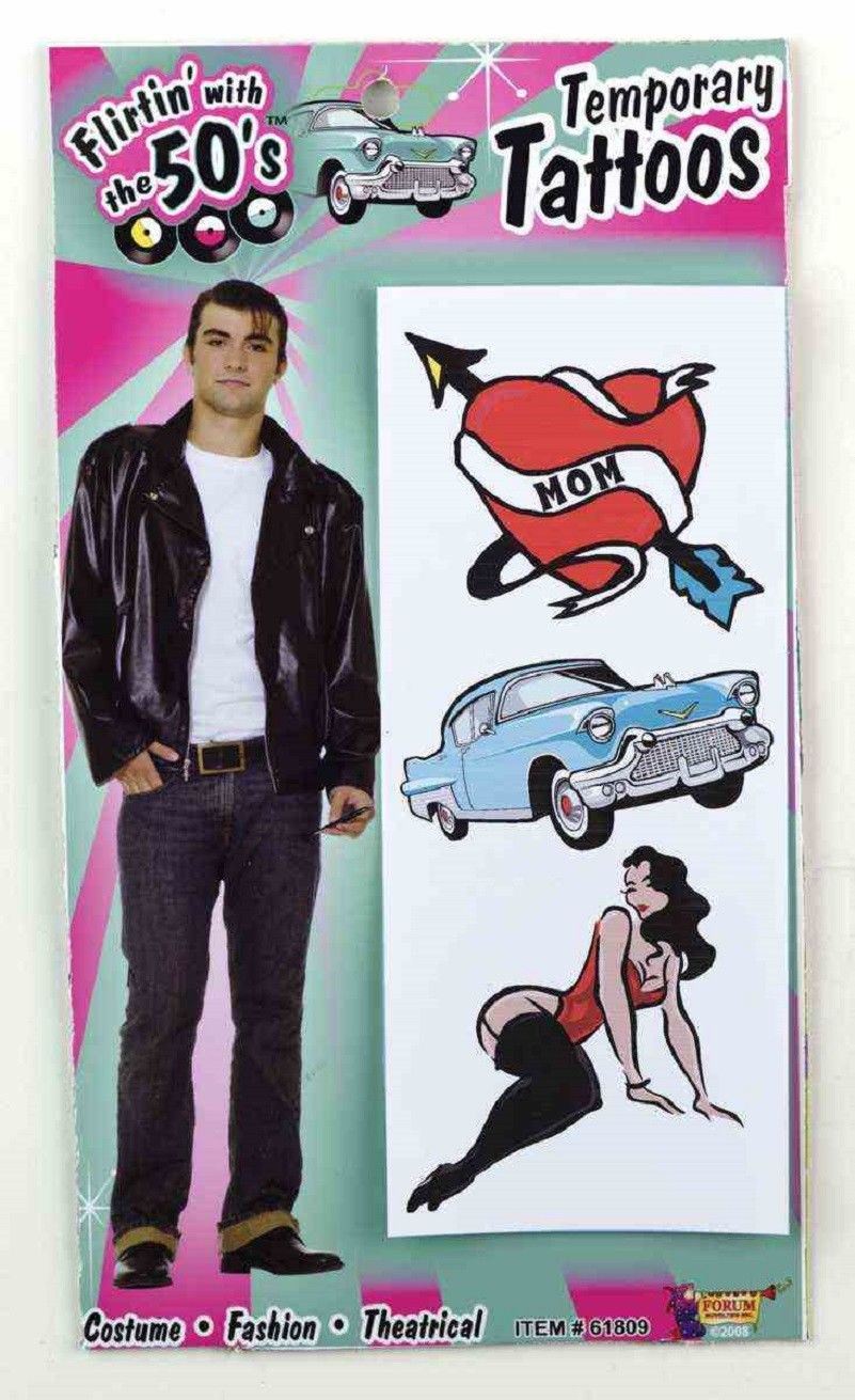 Temporary Tattoos - Greaser - 1950's - Costume Accessories