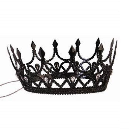 Dark Royalty Crown - Black - Medieval - Lightweight - Costume Accessory