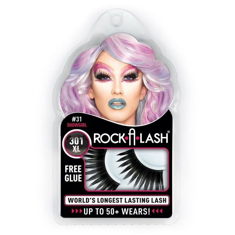 Pestañas - Rock-A-Lash - Showgirl - Negro - Grueso - XL - Accesorio de disfraz