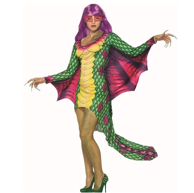 Dazzling Dragon Dress - Attached Wings & Tail - Costume - Adult