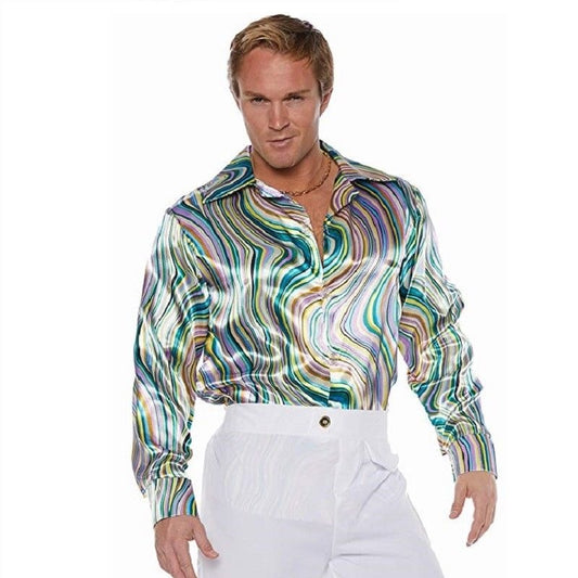 Camisa Disco Swirl - Años 70 - Pastel - Disfraz - Adulto - 2 Tallas