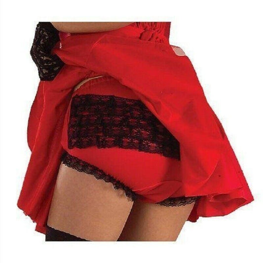 Lace Panties - Red and Black  - Maid - Costume Accessories - One Size Up to 7