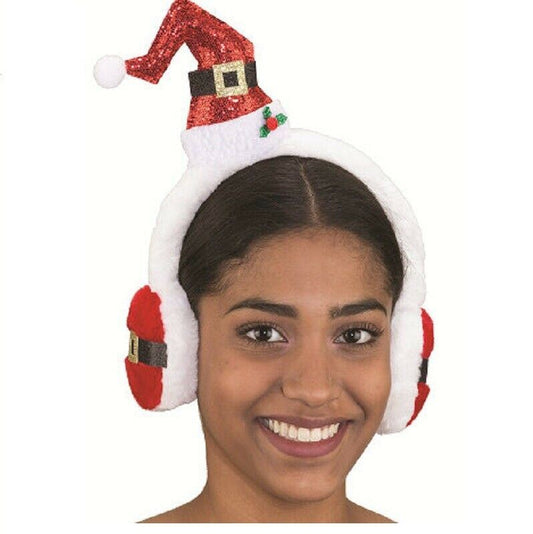 Mini Hat Earmuffs Headband - Santa - Christmas - Costume Accessory - Adult Teen