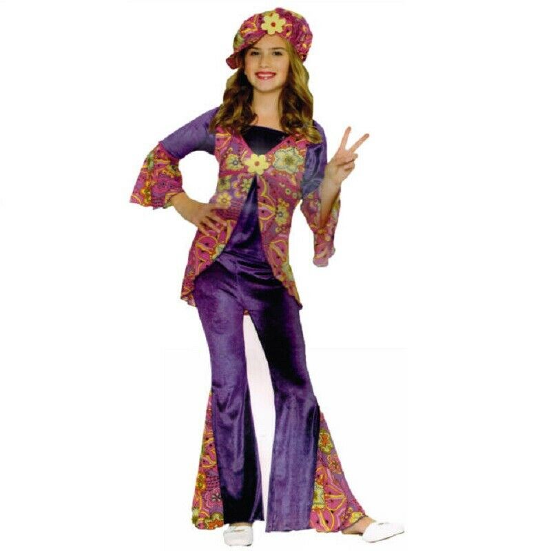 Purple Flower Child - Hippie - 60's - 70's - Costume -  Child - 2 Sizes