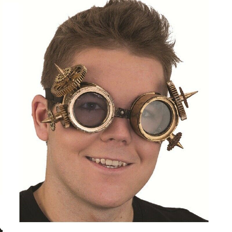 Steampunk Goggles - Gears - Gold Tone - Victorian - Teen Adult