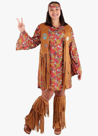 Peace & Love - Hippie - 1960's - Costume - Adult - Plus