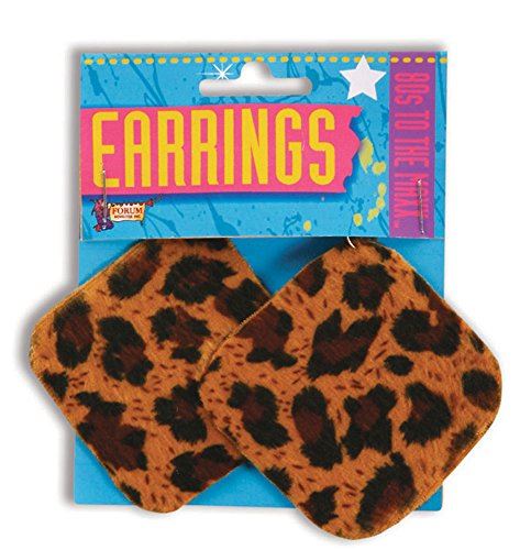 Leopard Square Earrings - Clip-on - 80's - Costume Accessories