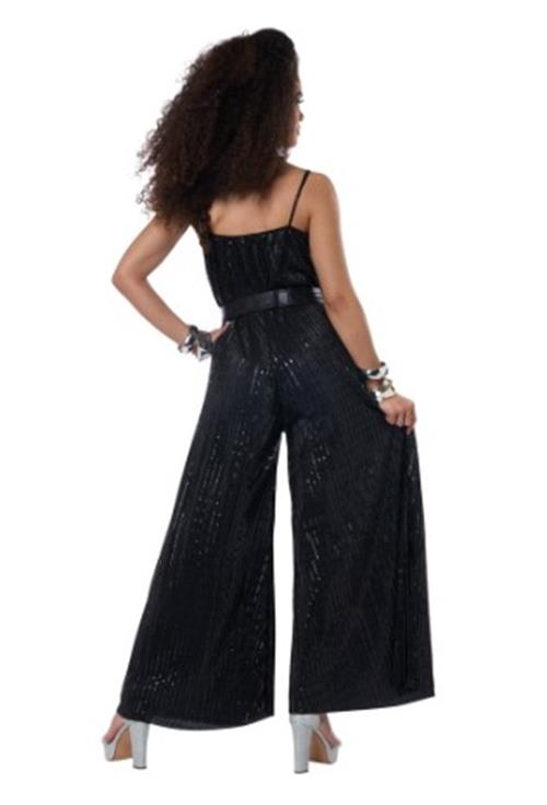 Let's Dance Disco Jumpsuit - Black - Costume - Adult - 3 Sizes