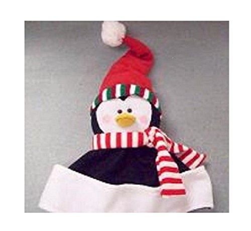 Penguin Santa Hat - Plush - Christmas Holiday - Costume Accessory - Adult Teen