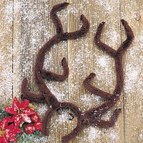 Reindeer Antler Headband - Plush - Brown - Christmas - Costume Accessory - Adult