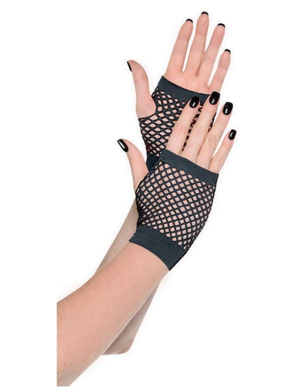 Guantes sin dedos Fishnet - Negro - Años 80 - Accesorio de vestuario - Adolescente adulto