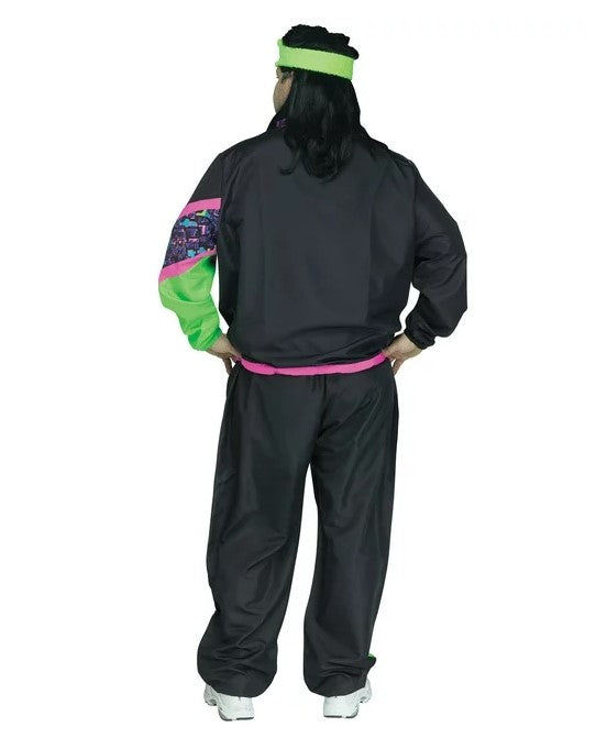 80's Neon Windbreaker Track Suit - Costume - Adult - Men's Plus