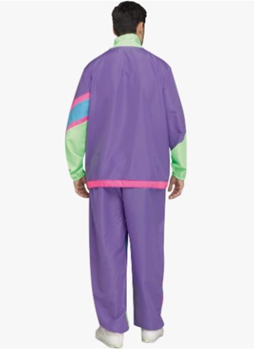 80's Windbreaker Track Suit - Purple/Neon Costume - Adult - Men's Standard