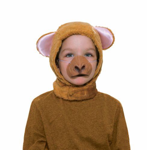 Monkey Hood and Nose Set - Brown - Costume Accessory - Child Smaller Teen